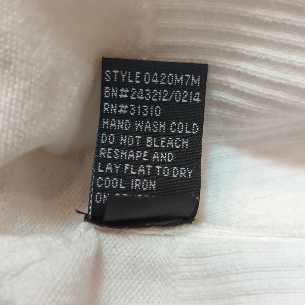 B*Design Women's White 3/4 Sleeve Cardigan Size XL 100% Cotton - Picture 7 of 7